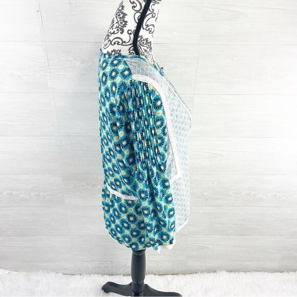 Matilda Jane Kaleidoscope Daisy Floral Keyhole Peasant Top - Picture 4 of 7